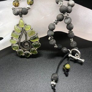 Necklace - Peridot, Czech Crystal, Labradorite, Fluorite, Opal
